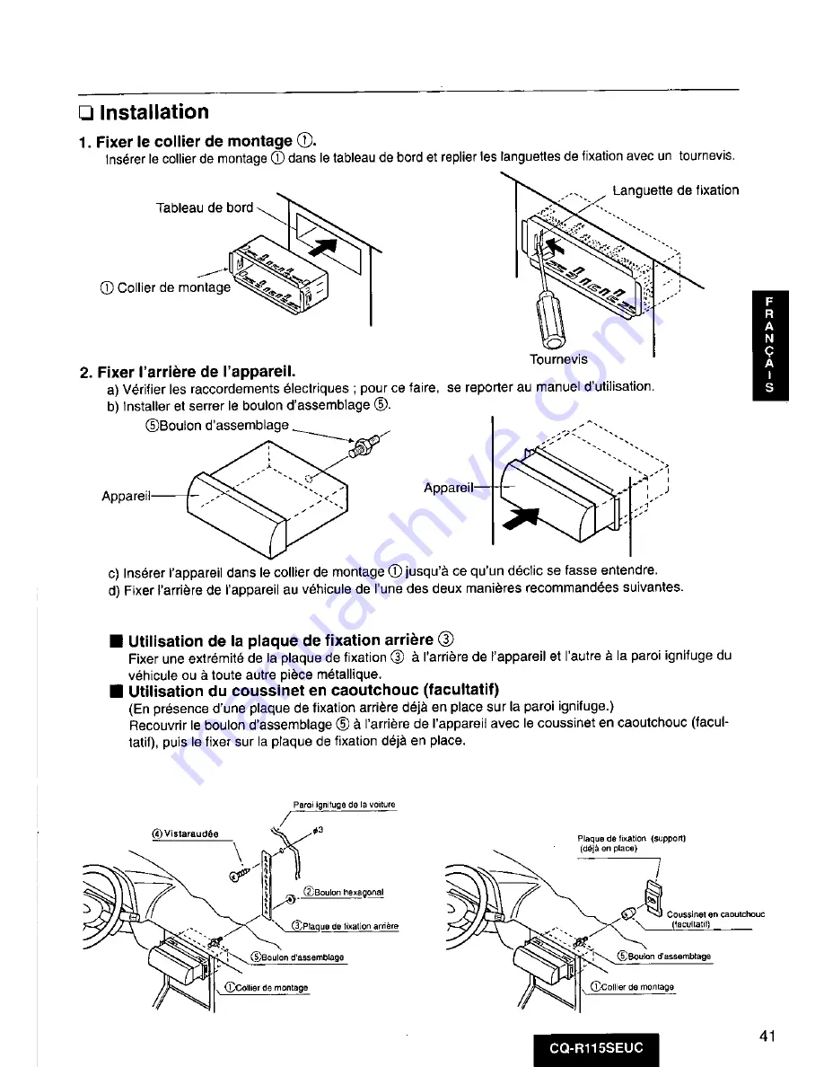 Panasonic CQ-R115SEUC Operating Manual Download Page 41