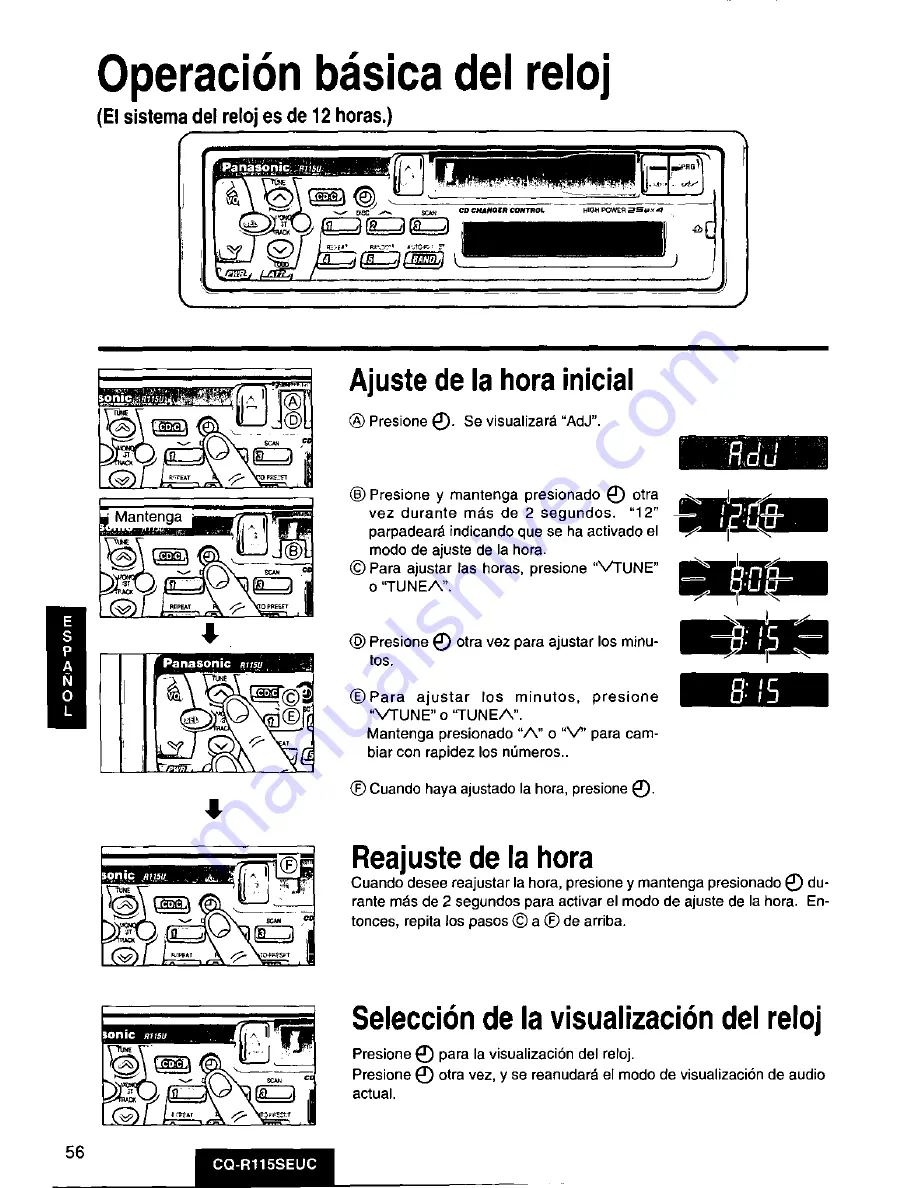 Panasonic CQ-R115SEUC Operating Manual Download Page 56