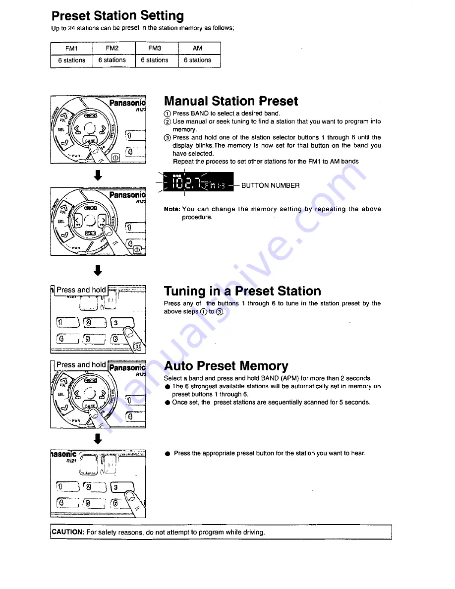 Panasonic CQ-R121 Operating Operating Manual Download Page 6