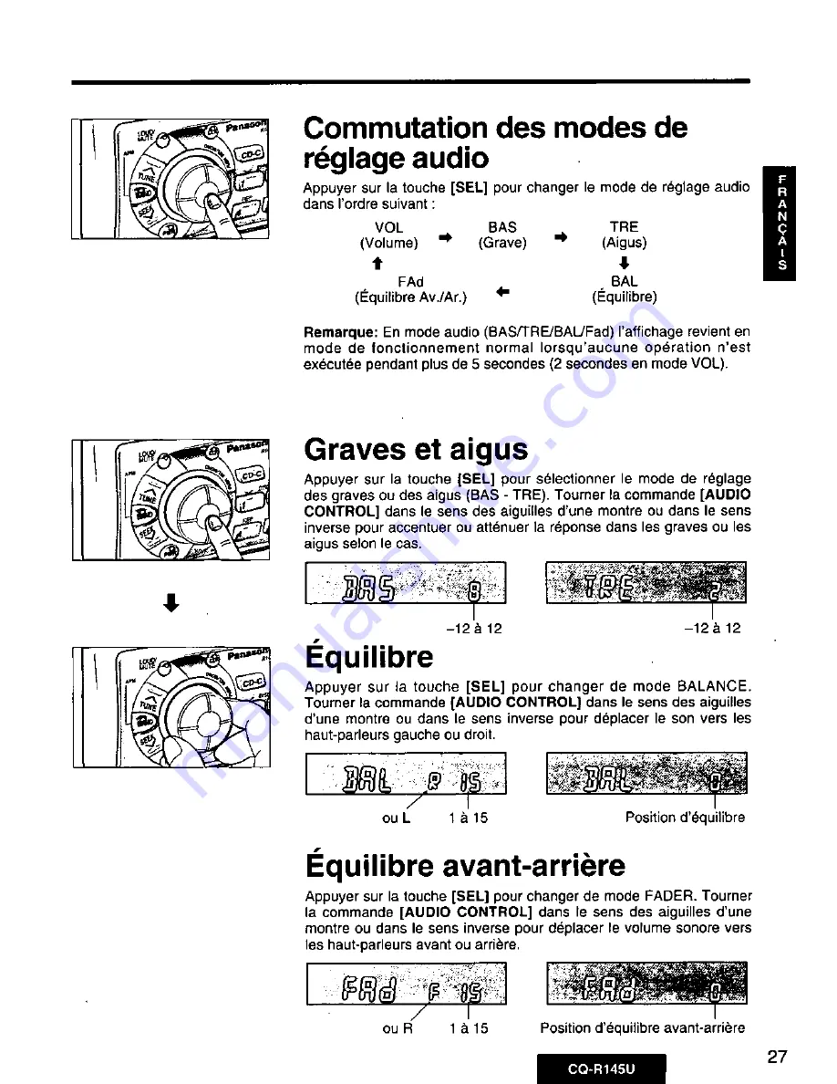 Panasonic CQ-R145 Operating Manual Download Page 27