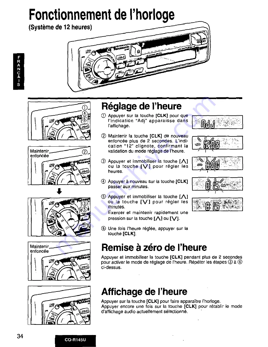 Panasonic CQ-R145 Скачать руководство пользователя страница 34