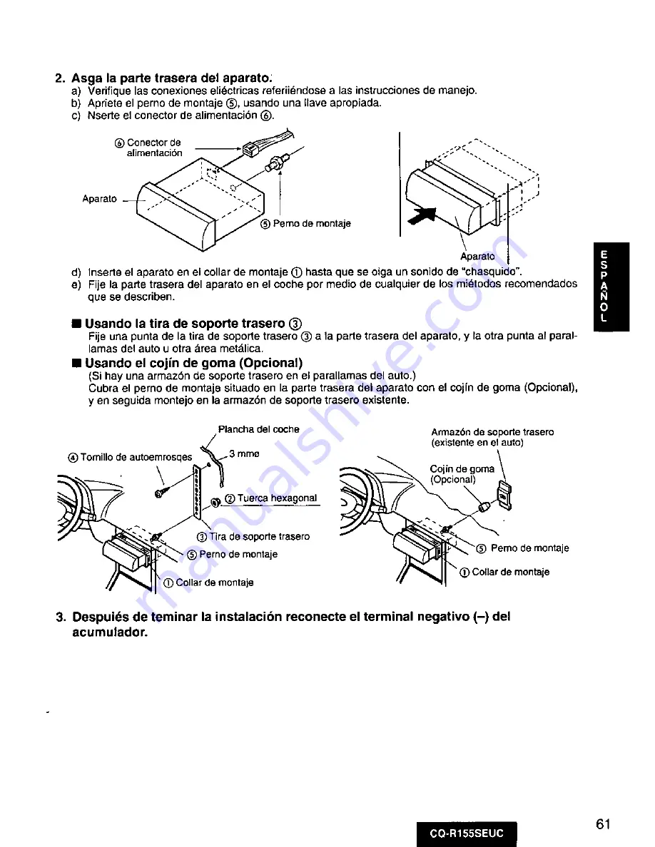 Panasonic CQ-R155 Operating Operating Instructions Manual Download Page 61