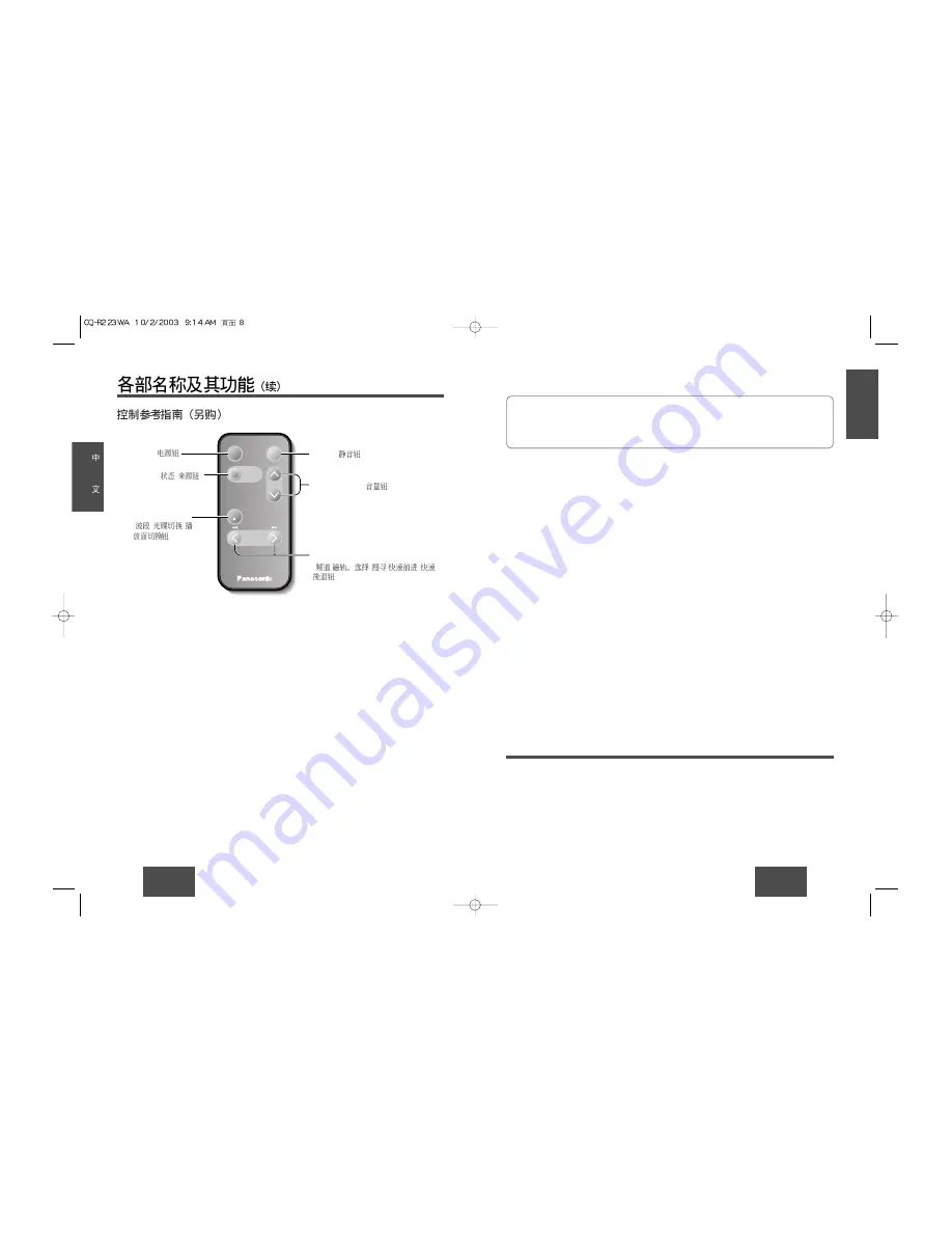 Panasonic CQ-R223WA Operating Instructions Manual Download Page 5