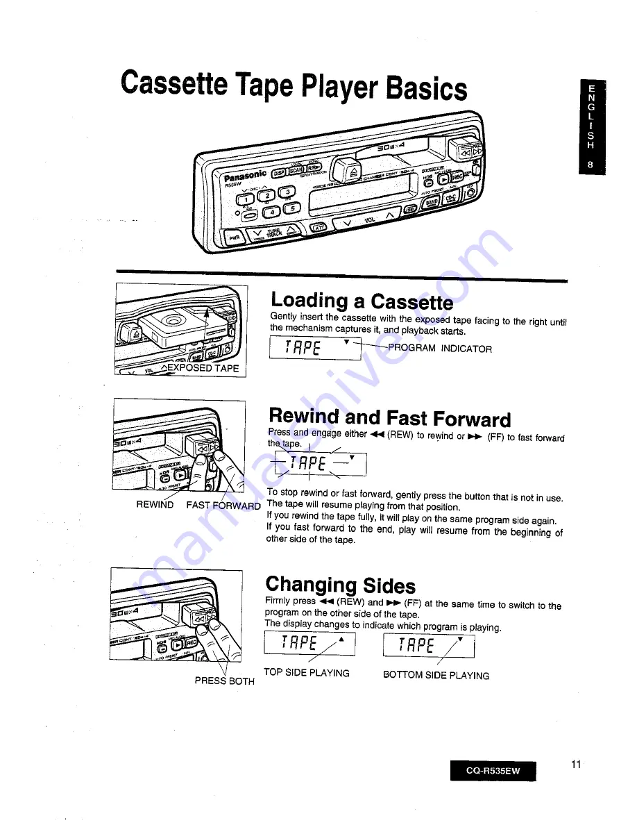 Panasonic CQ-R535EW Operating Instructions Manual Download Page 11