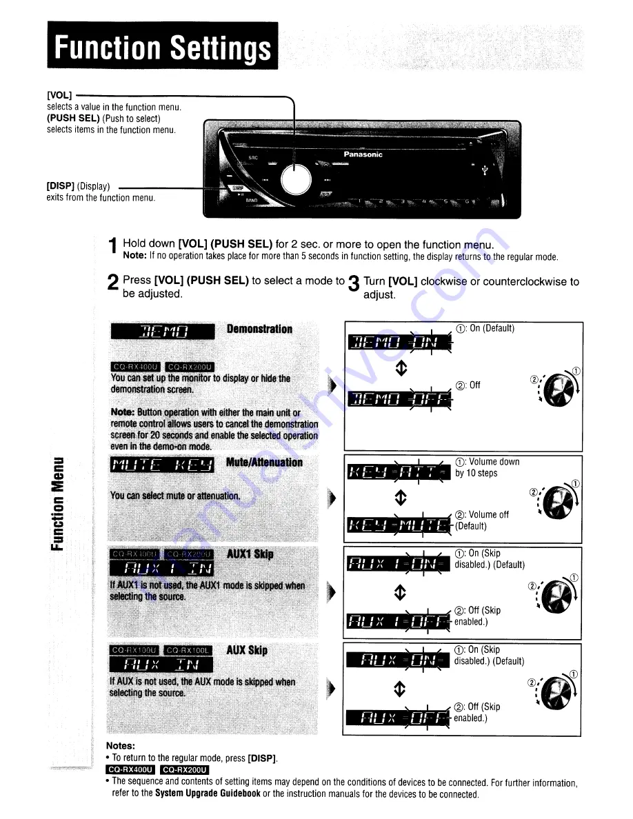 Panasonic CQ-RX100L Скачать руководство пользователя страница 16