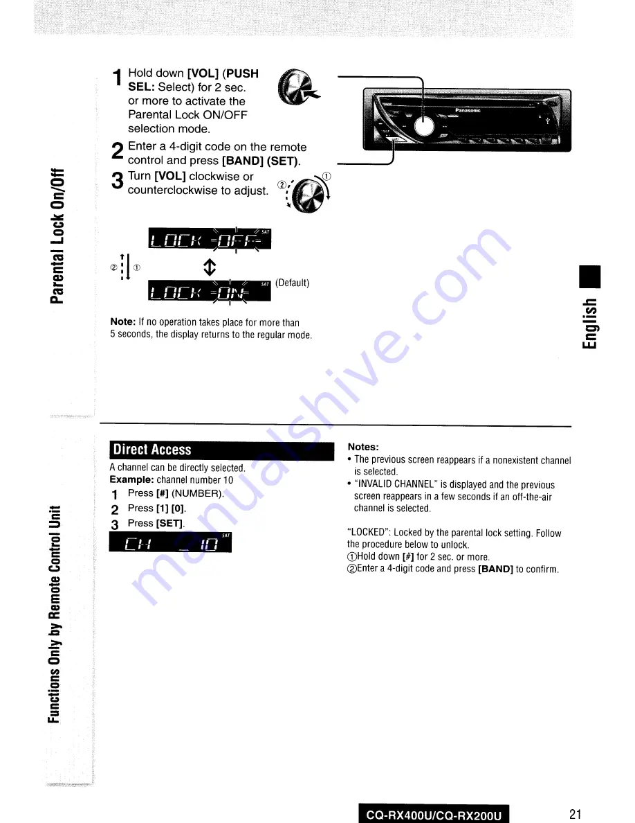 Panasonic CQ-RX100L Operating Instructions Manual Download Page 48