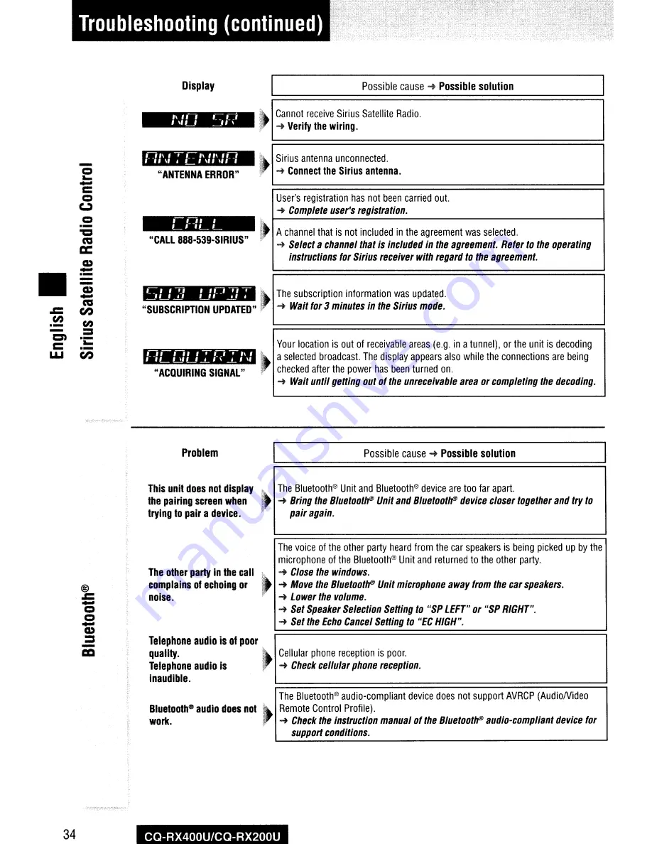 Panasonic CQ-RX100L Operating Instructions Manual Download Page 61