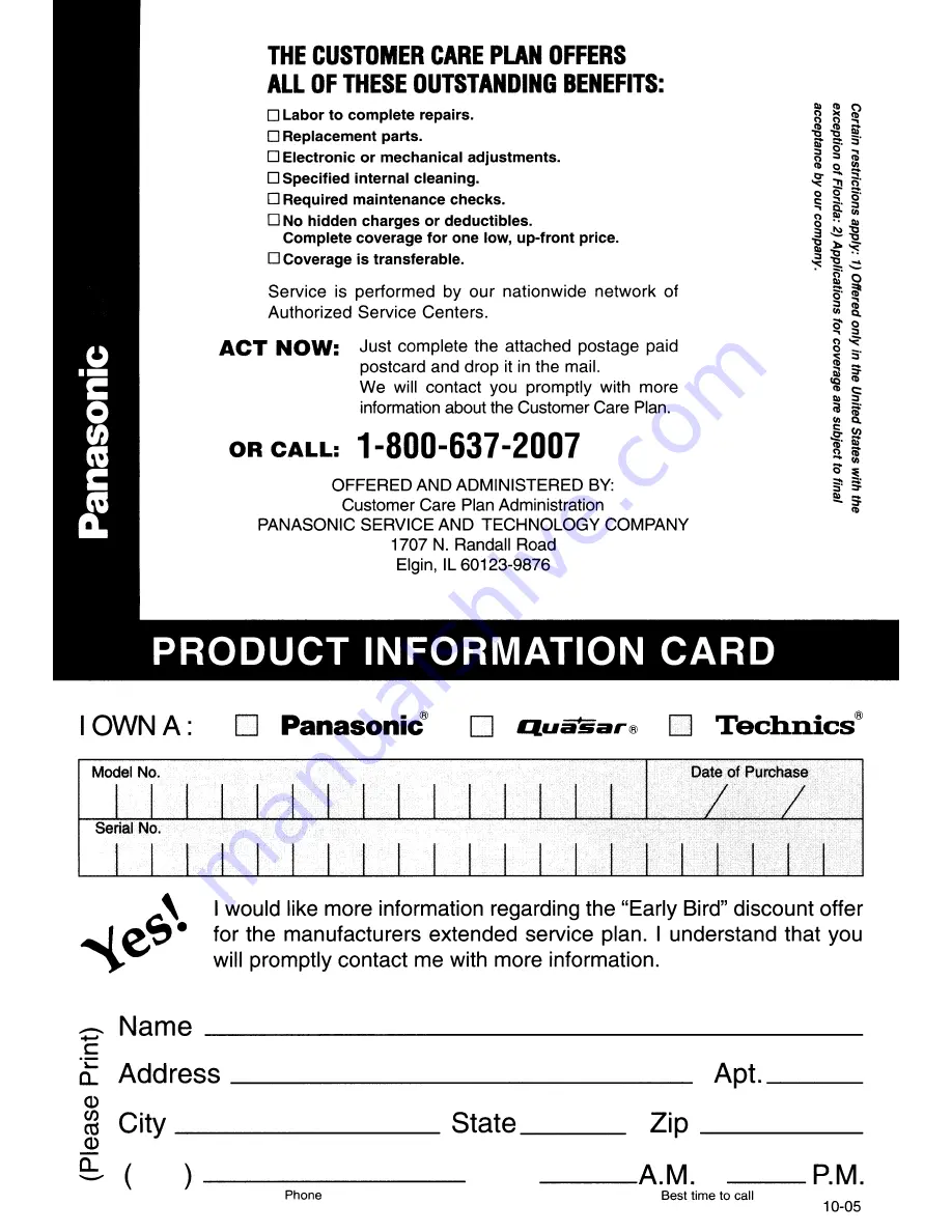 Panasonic CQ-RX100L Operating Instructions Manual Download Page 70