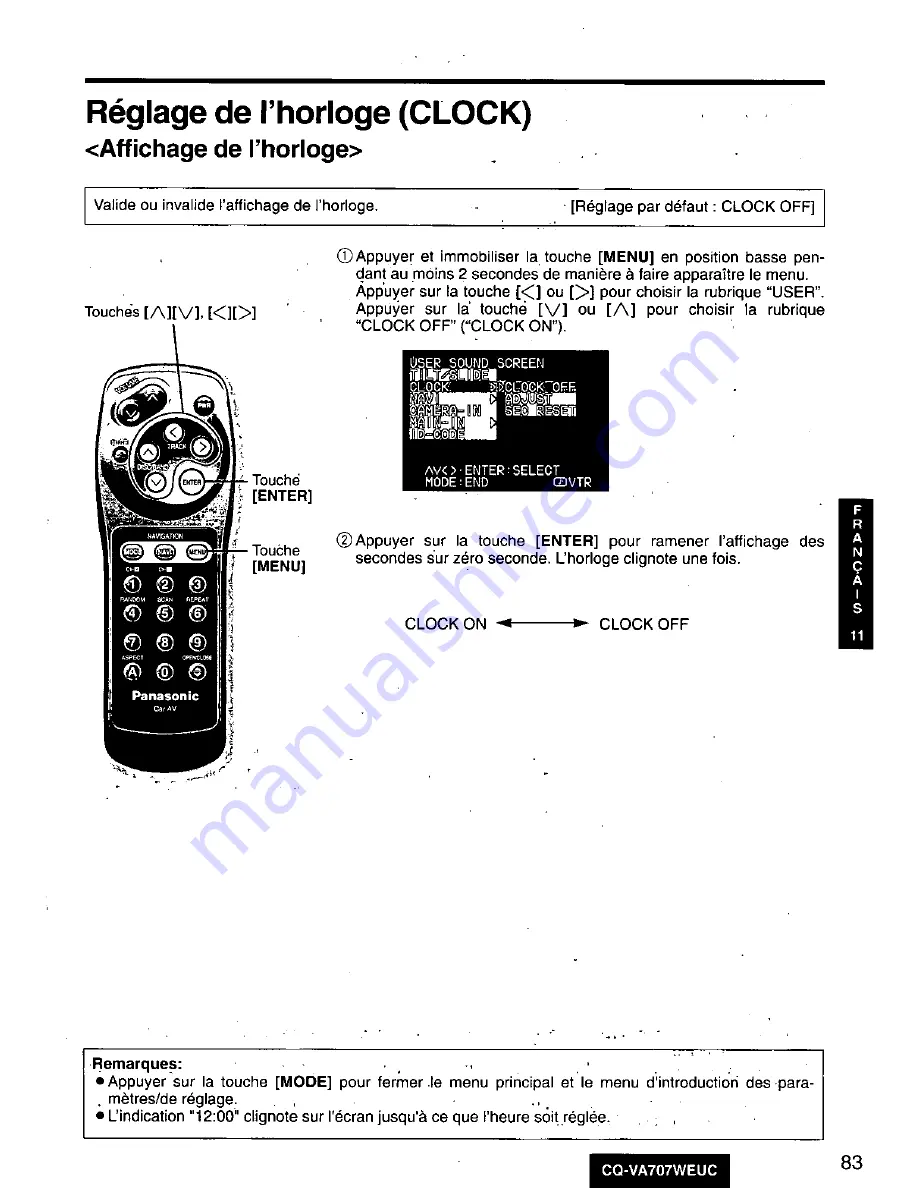 Panasonic CQ-VA707W Operating Manual Download Page 83