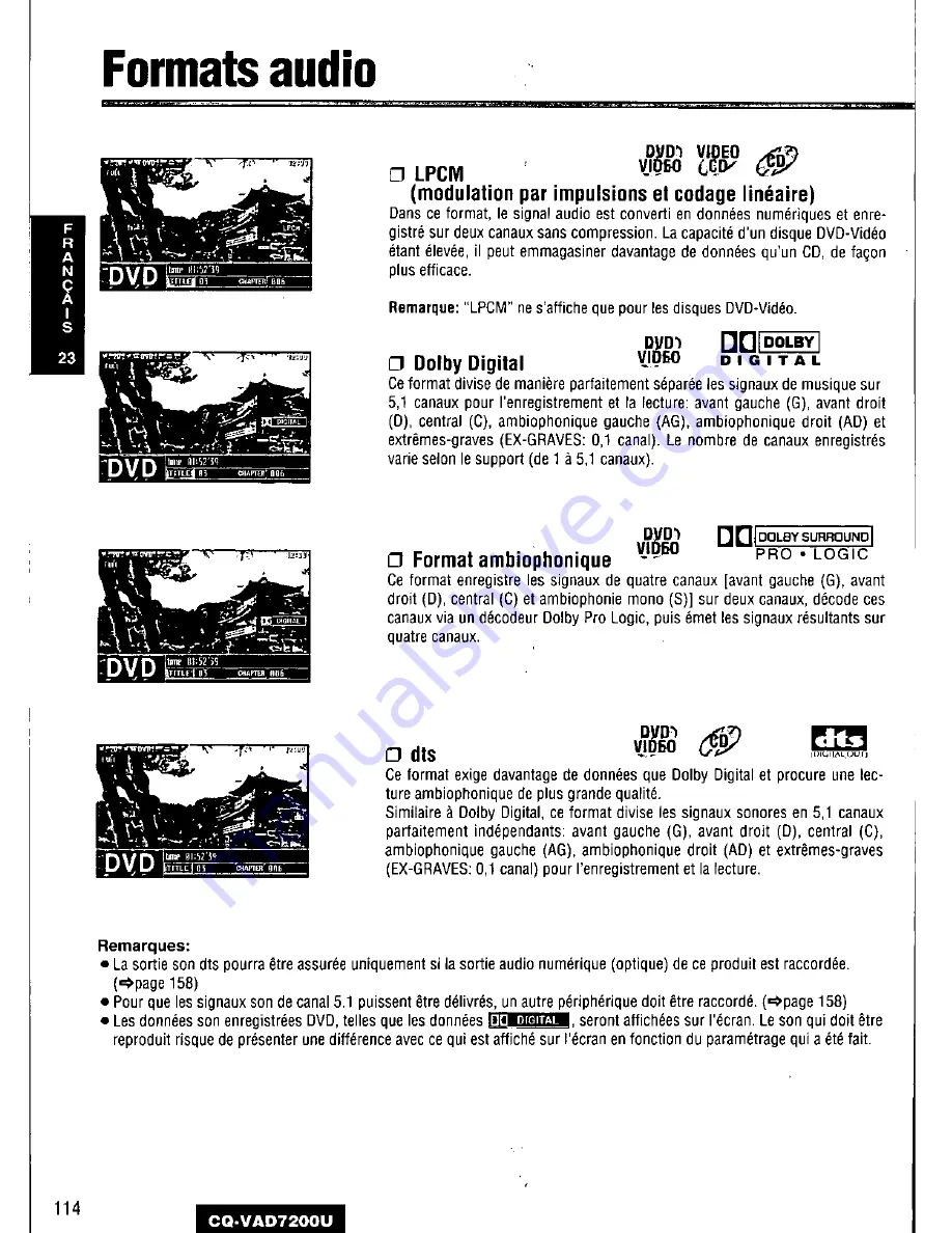 Panasonic CQ-VAD7200U Operating Manual Download Page 114