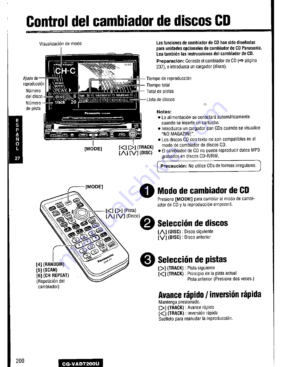 Panasonic CQ-VAD7200U Скачать руководство пользователя страница 200