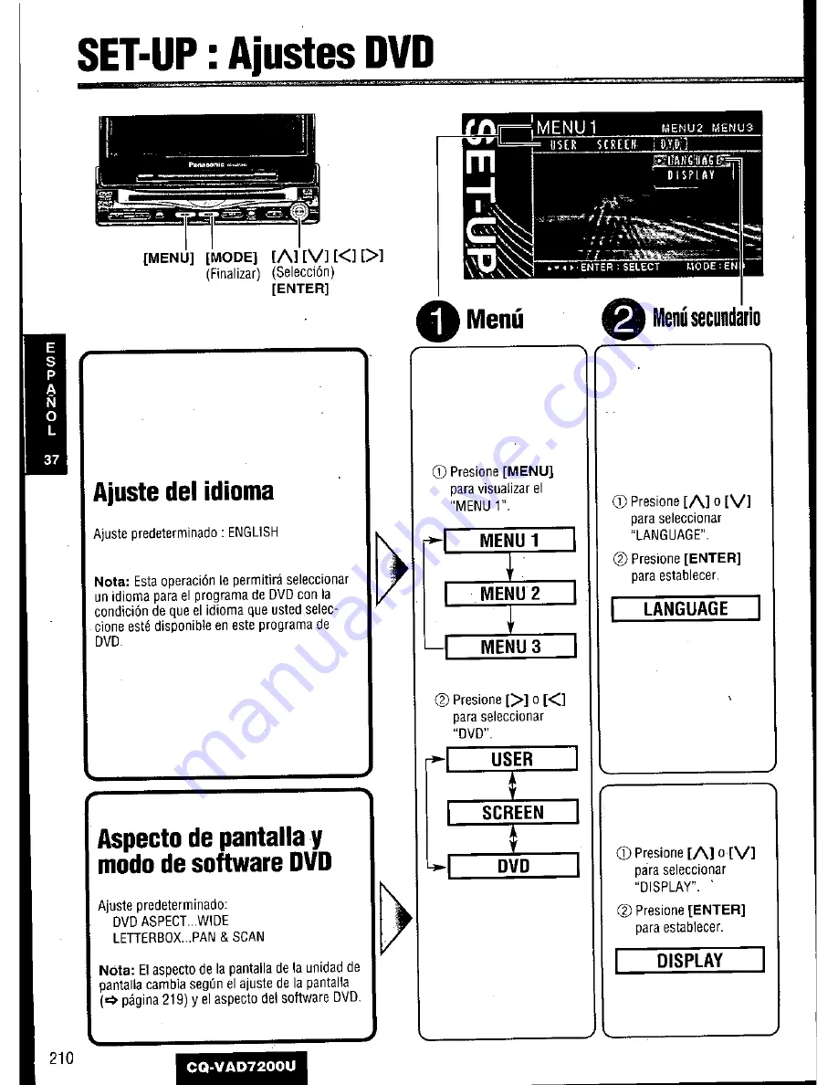 Panasonic CQ-VAD7200U Operating Manual Download Page 210