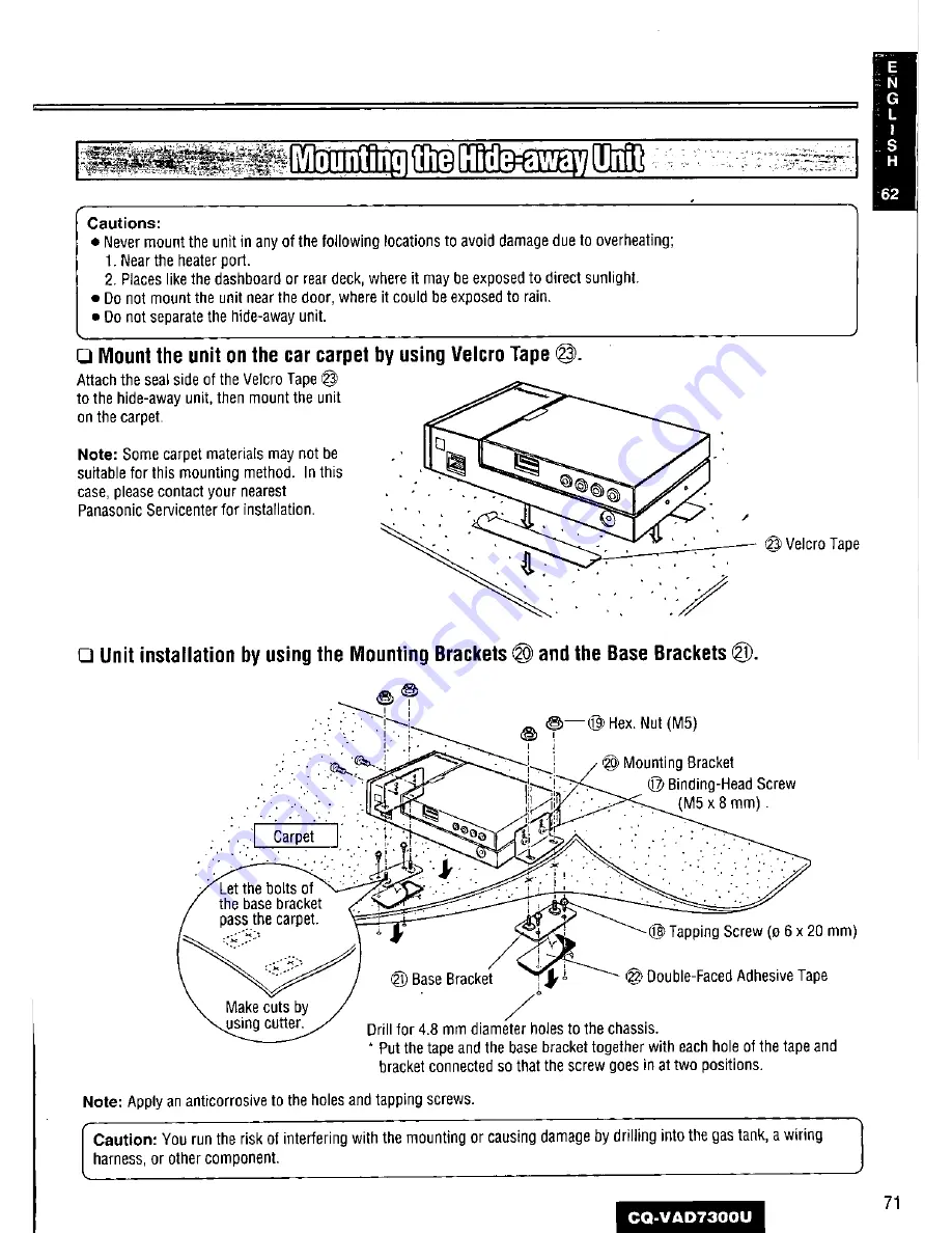 Panasonic CQ-VAD7300U Operating Manual Download Page 71