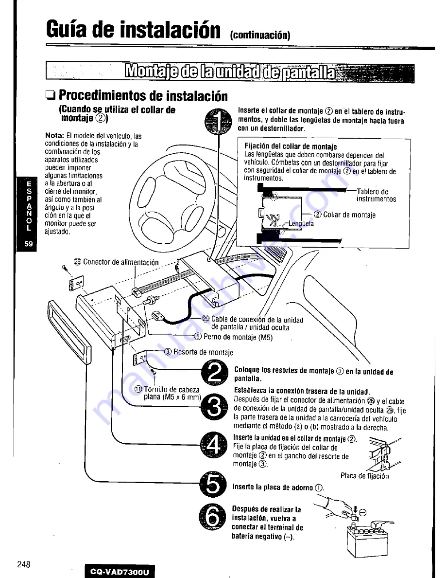 Panasonic CQ-VAD7300U Operating Manual Download Page 248