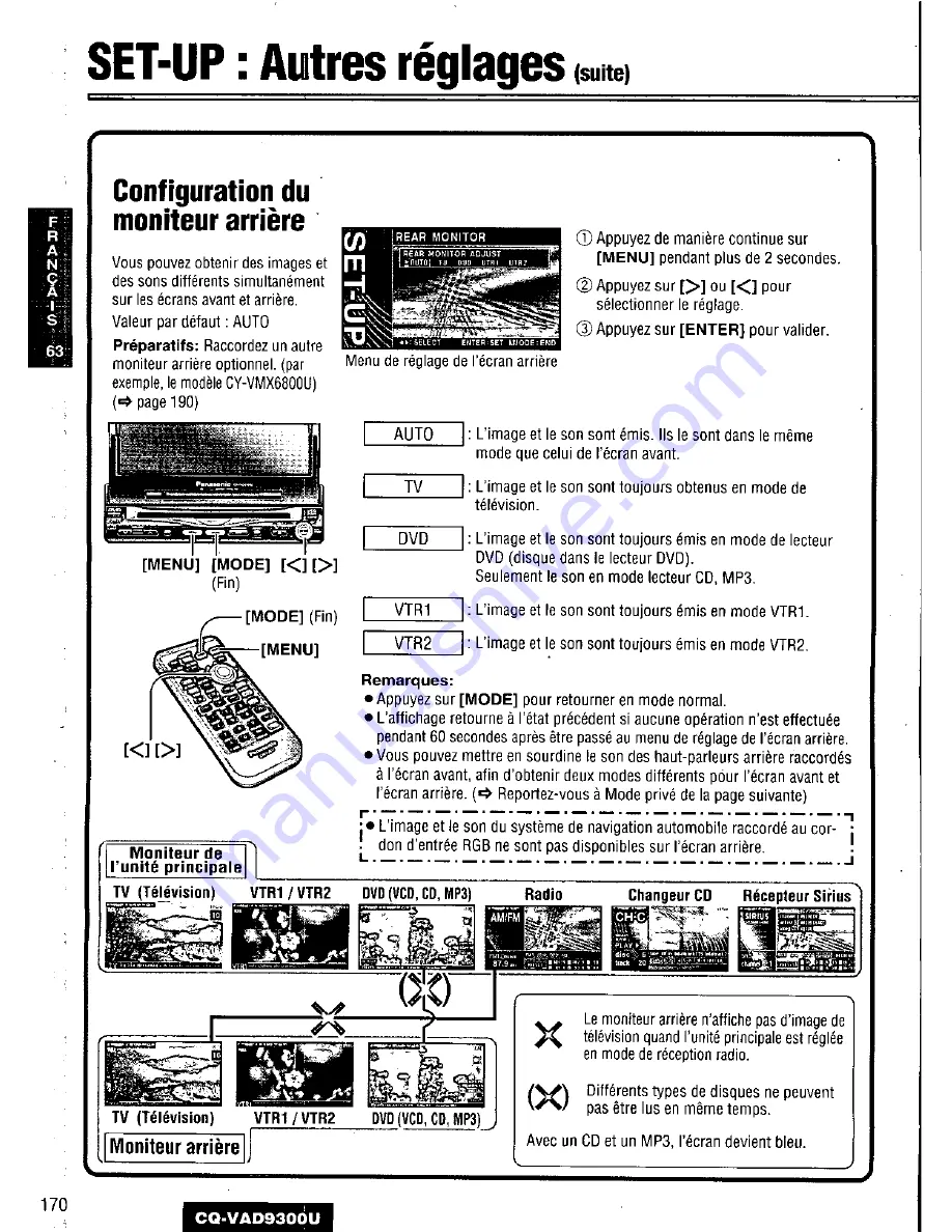 Panasonic CQ-VAD9300U Скачать руководство пользователя страница 170