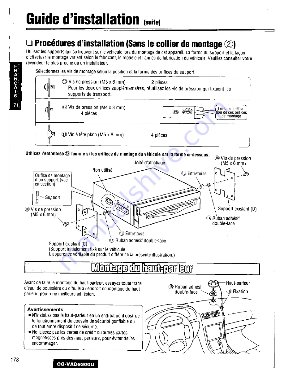 Panasonic CQ-VAD9300U Скачать руководство пользователя страница 178