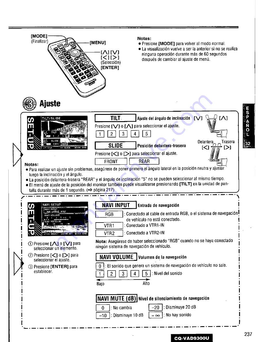 Panasonic CQ-VAD9300U Скачать руководство пользователя страница 237