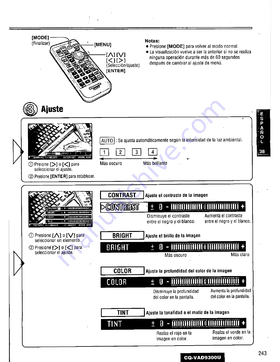 Panasonic CQ-VAD9300U Скачать руководство пользователя страница 243