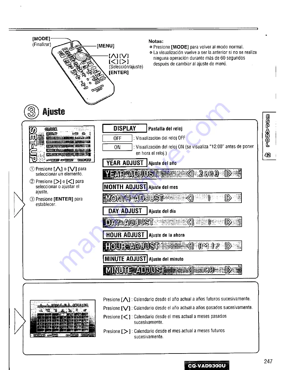 Panasonic CQ-VAD9300U Скачать руководство пользователя страница 247