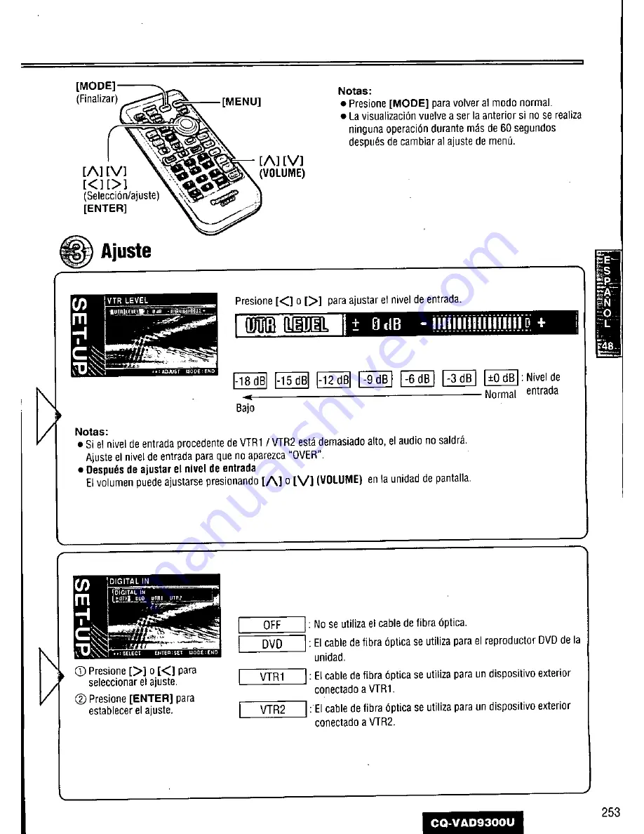 Panasonic CQ-VAD9300U Скачать руководство пользователя страница 253