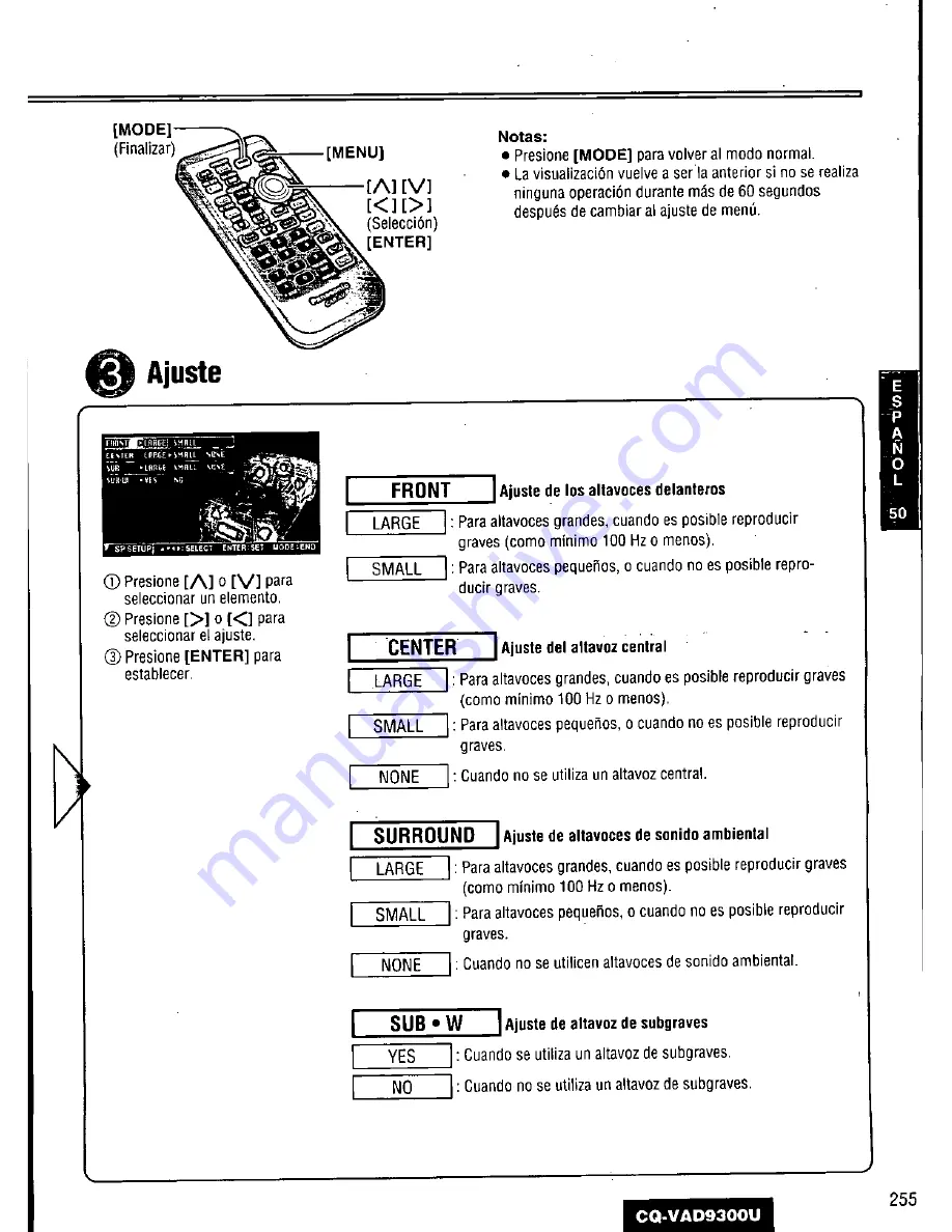 Panasonic CQ-VAD9300U Скачать руководство пользователя страница 255