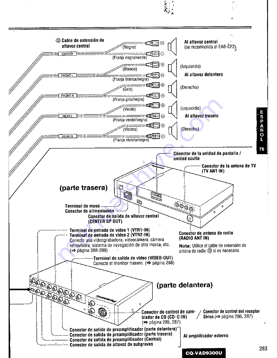 Panasonic CQ-VAD9300U Скачать руководство пользователя страница 283