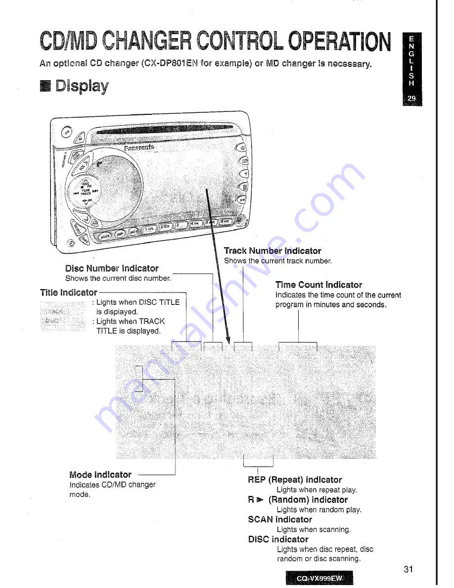 Panasonic CQ-VX999EW Operating Instructions Manual Download Page 31