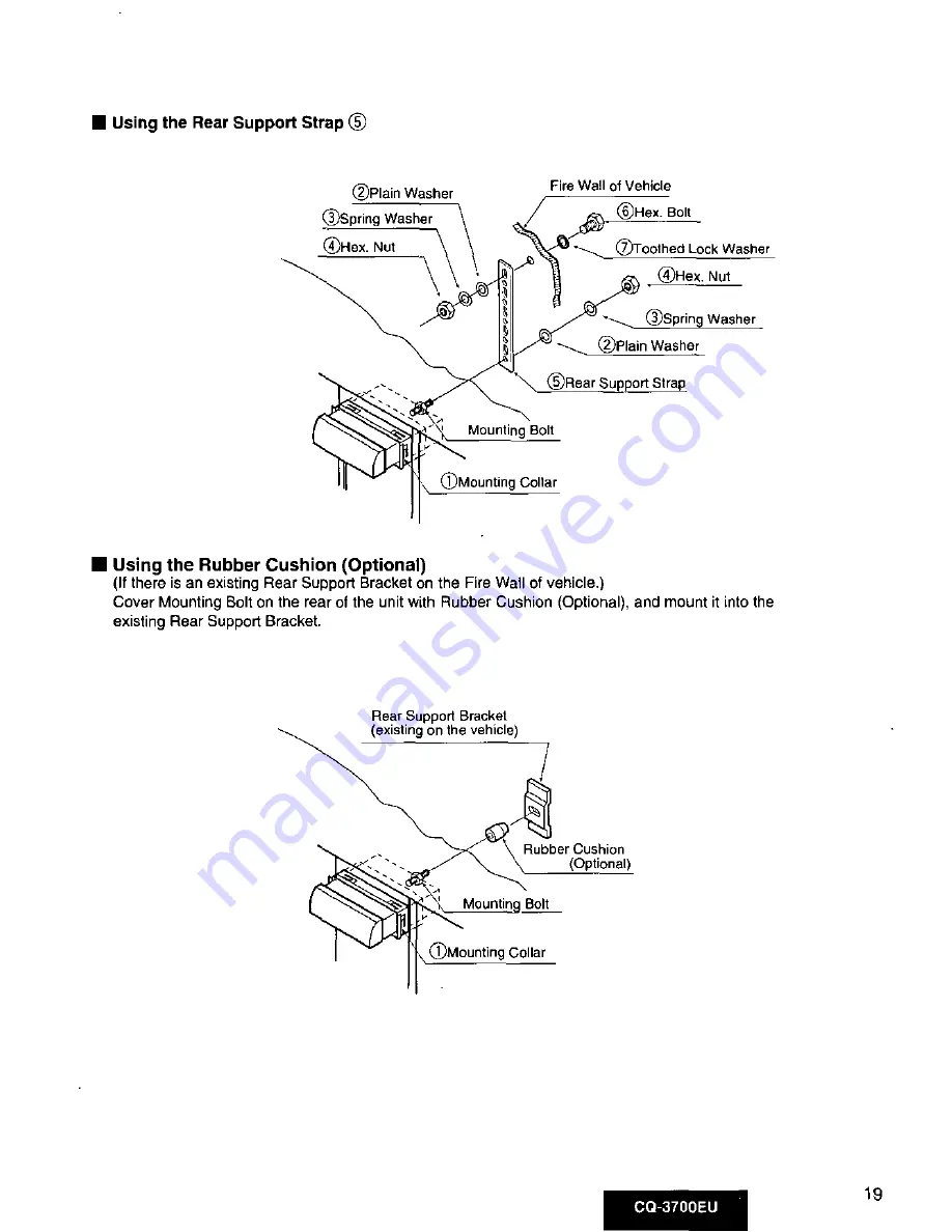 Panasonic CQ3700EU - AUTO RADIO/CD PLAYER Operating Instructions Manual Download Page 19