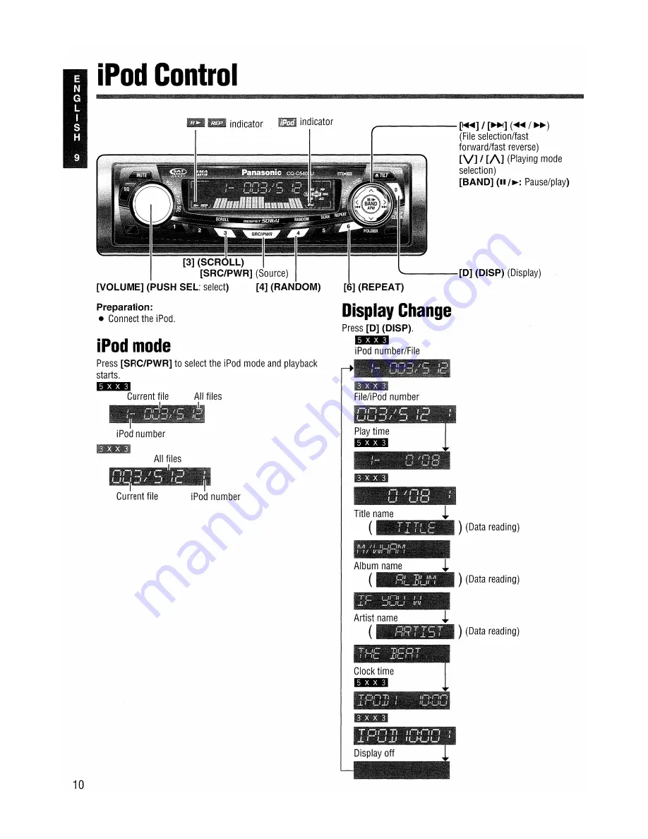 Panasonic CQC3303U - AUTO RADIO/CD DECK Operating Instructions Manual Download Page 48