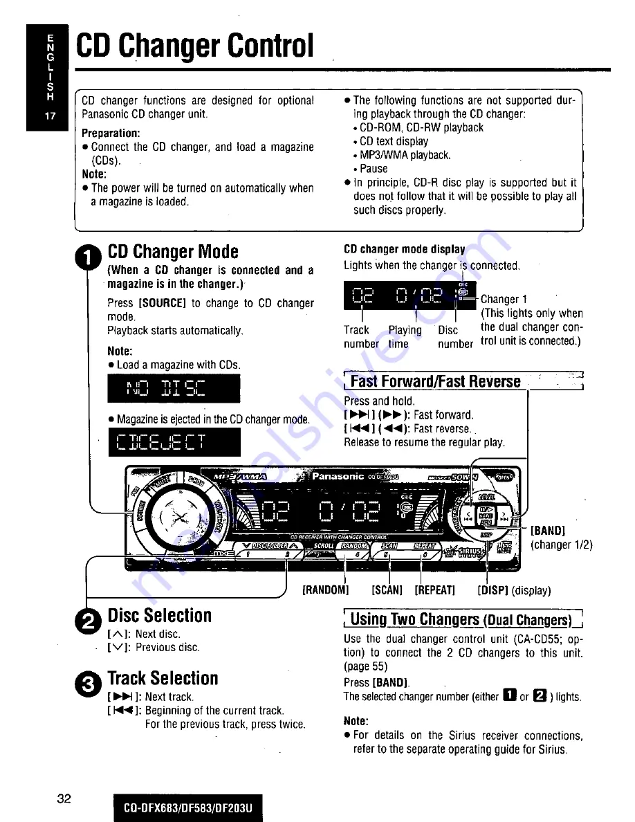 Panasonic CQDF203U - AUTO RADIO/CD DECK Скачать руководство пользователя страница 32