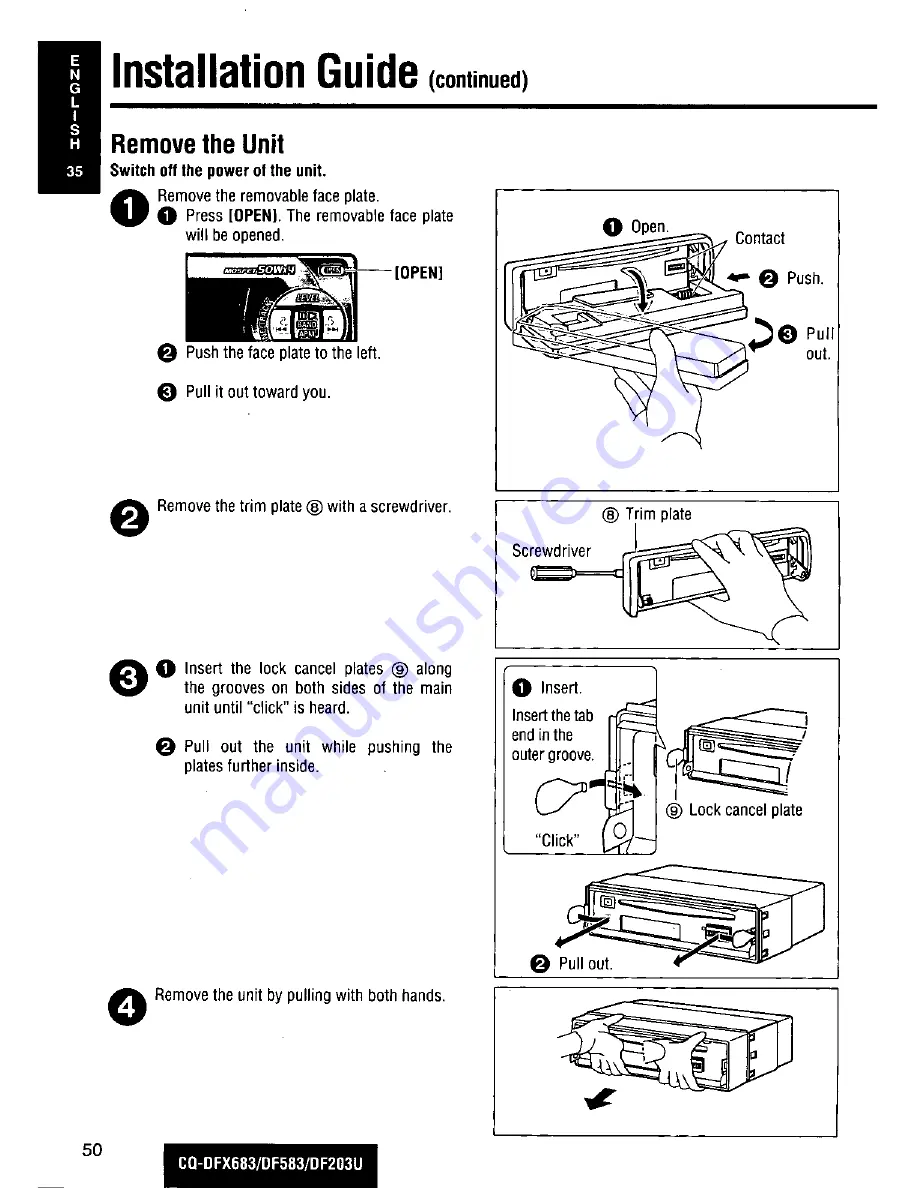 Panasonic CQDF203U - AUTO RADIO/CD DECK Скачать руководство пользователя страница 50