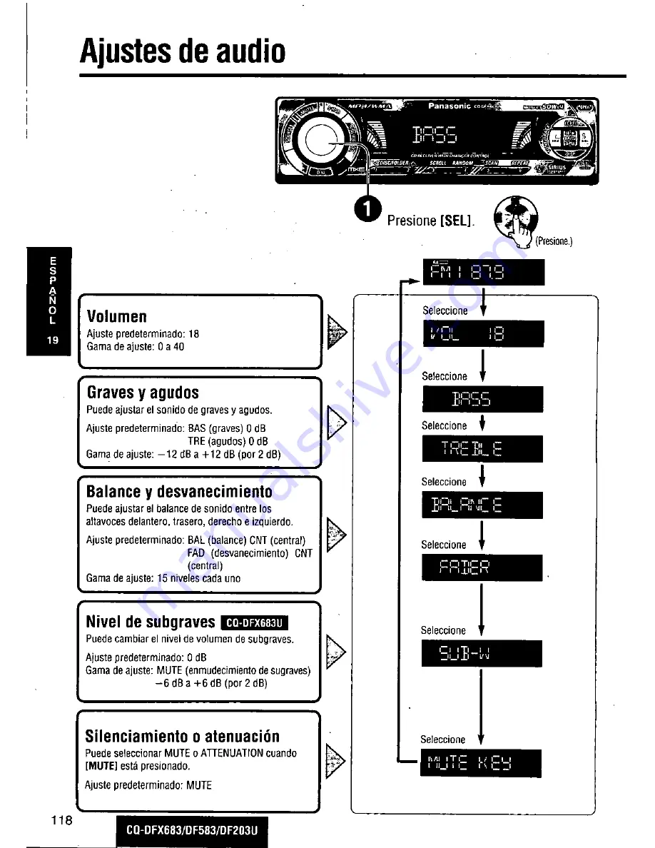 Panasonic CQDF203U - AUTO RADIO/CD DECK Скачать руководство пользователя страница 118