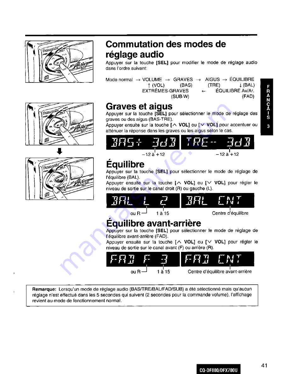 Panasonic CQDF800U - AUTO RADIO/CD DECK Скачать руководство пользователя страница 41