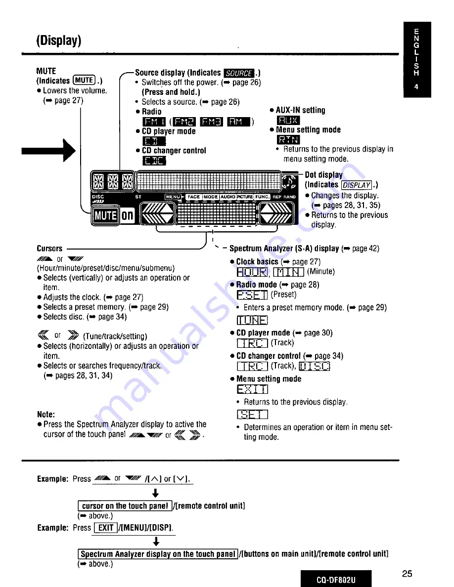 Panasonic CQDF802U - AUTO RADIO/CD DECK Скачать руководство пользователя страница 25