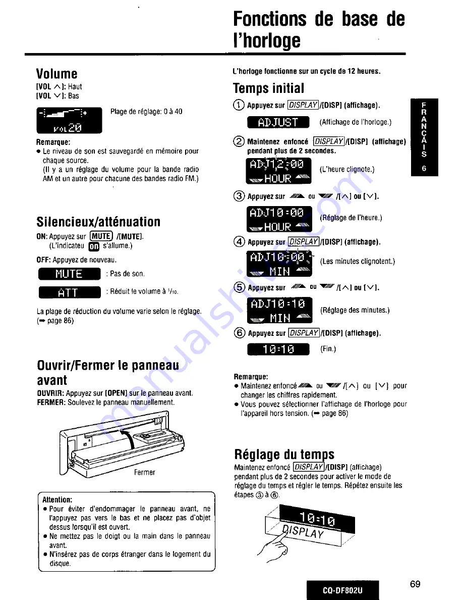 Panasonic CQDF802U - AUTO RADIO/CD DECK Скачать руководство пользователя страница 69