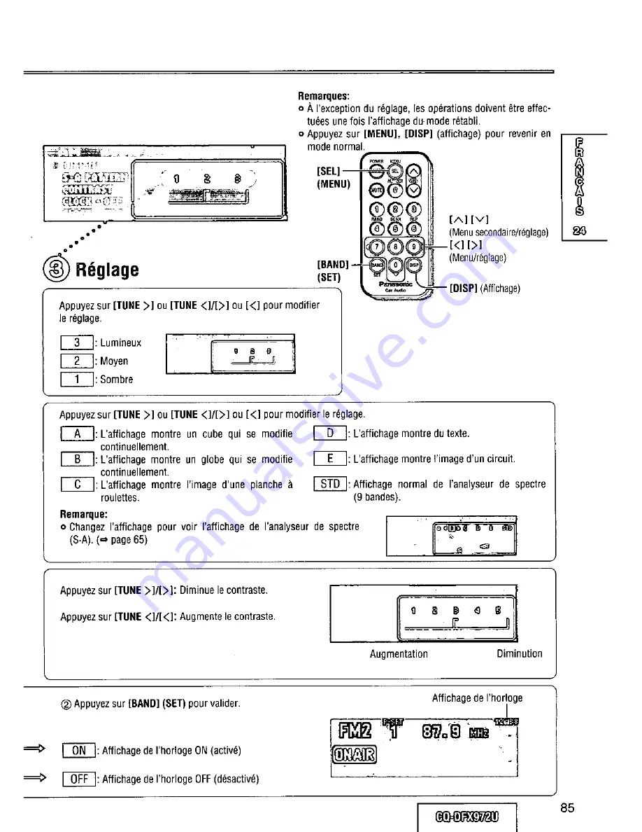 Panasonic CQDFX972U - AUTO RADIO/CD DECK Operating Instructions Manual Download Page 85