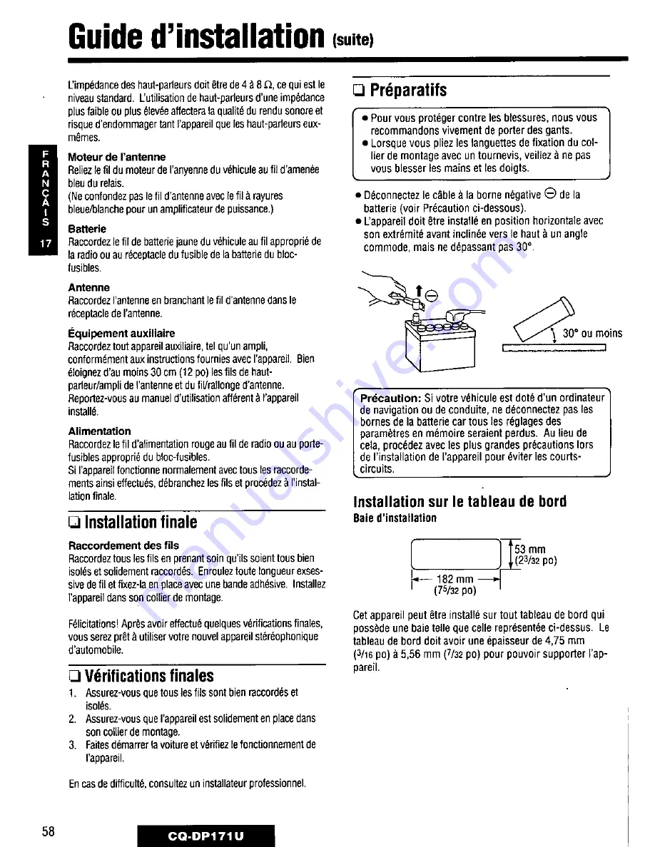 Panasonic CQDP171U - AUTO RADIO/CD DECK Operating Instructions Manual Download Page 58