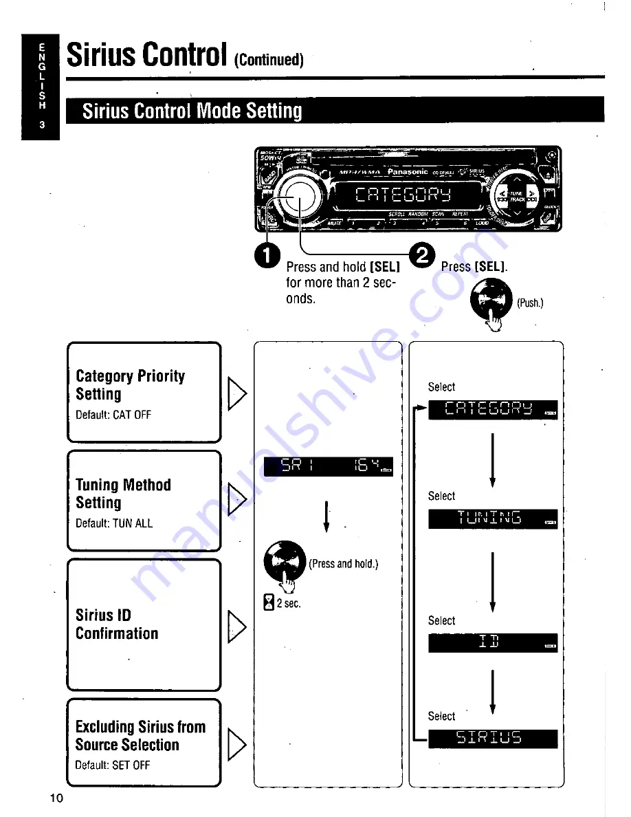 Panasonic CQDP383U - AUTO RADIO/CD DECK Скачать руководство пользователя страница 10