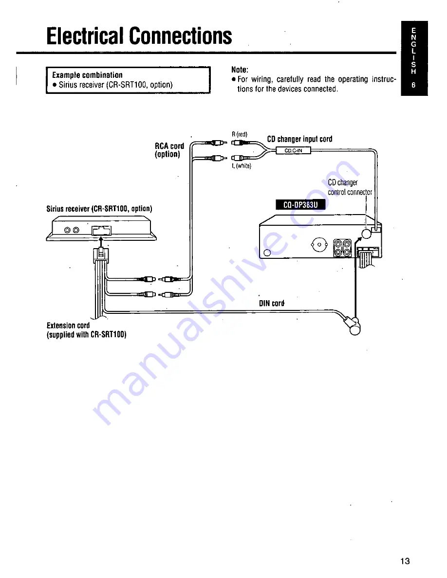 Panasonic CQDP383U - AUTO RADIO/CD DECK Скачать руководство пользователя страница 13