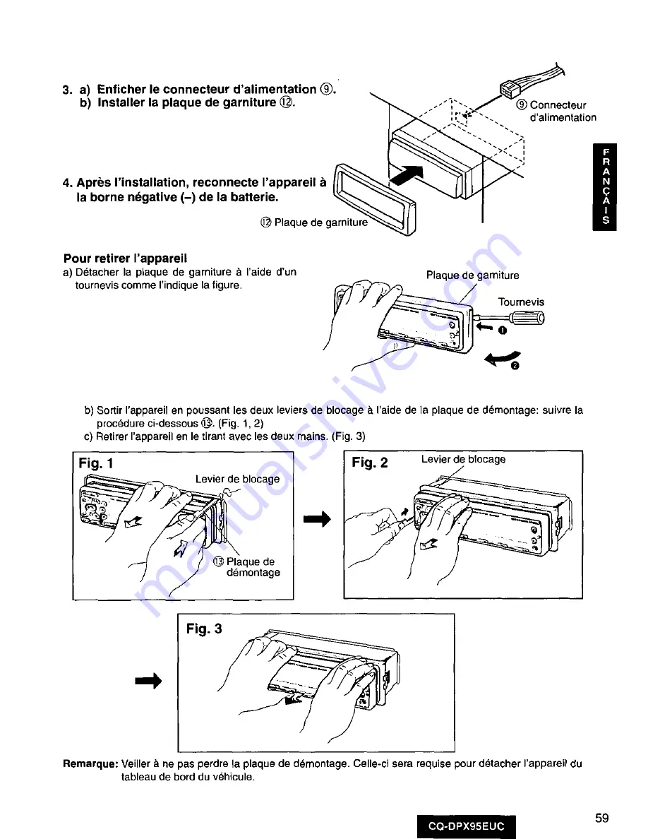 Panasonic CQDPX95EUC - AUTO RADIO/CD DECK Скачать руководство пользователя страница 59