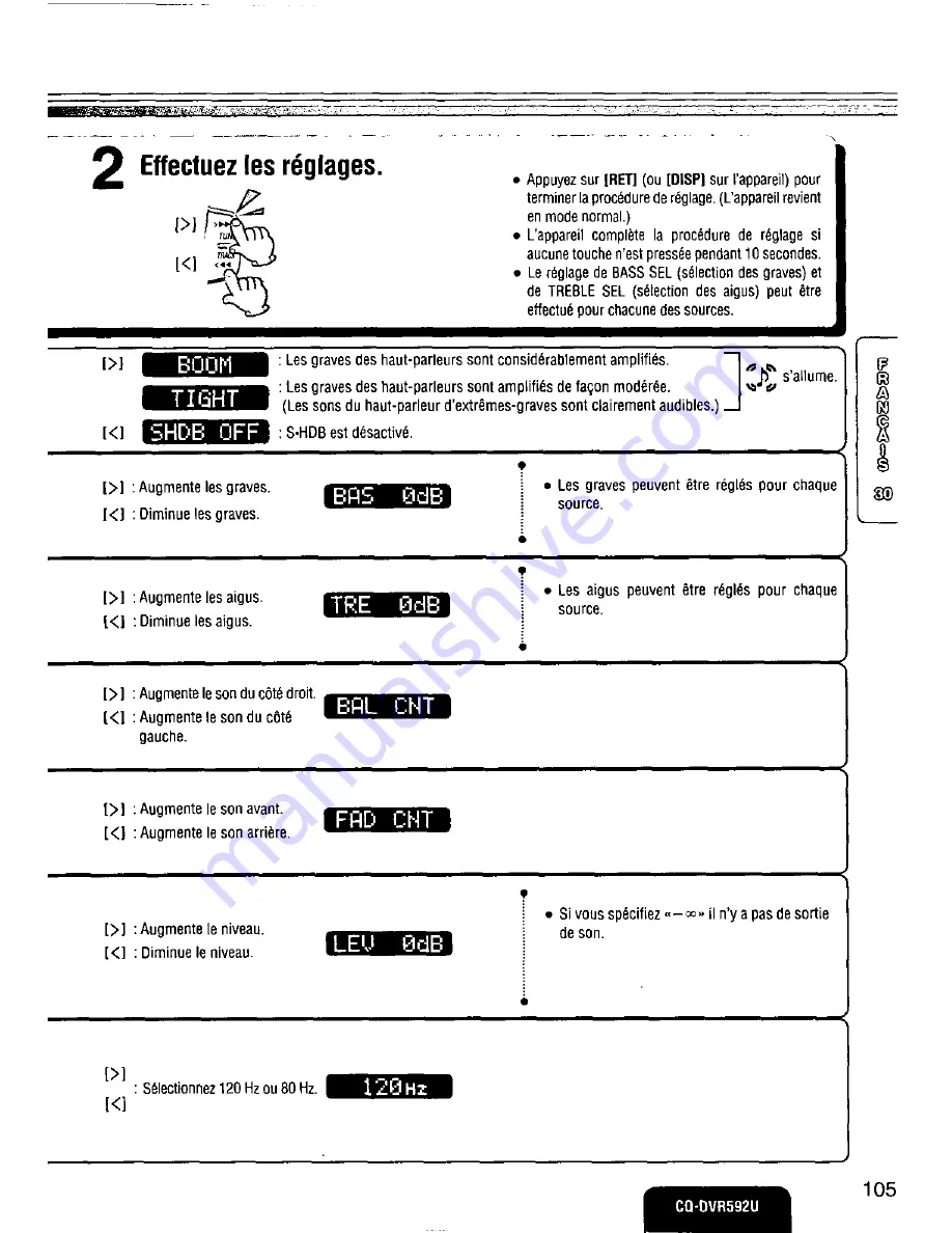 Panasonic CQDVR592 - CAR AUDIO Operating Instructions Manual Download Page 105