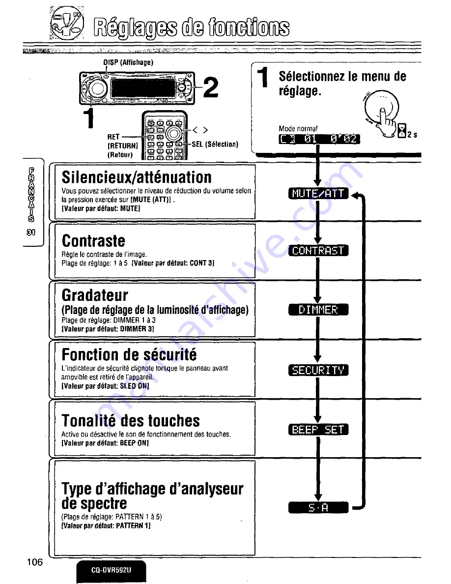 Panasonic CQDVR592 - CAR AUDIO Operating Instructions Manual Download Page 106