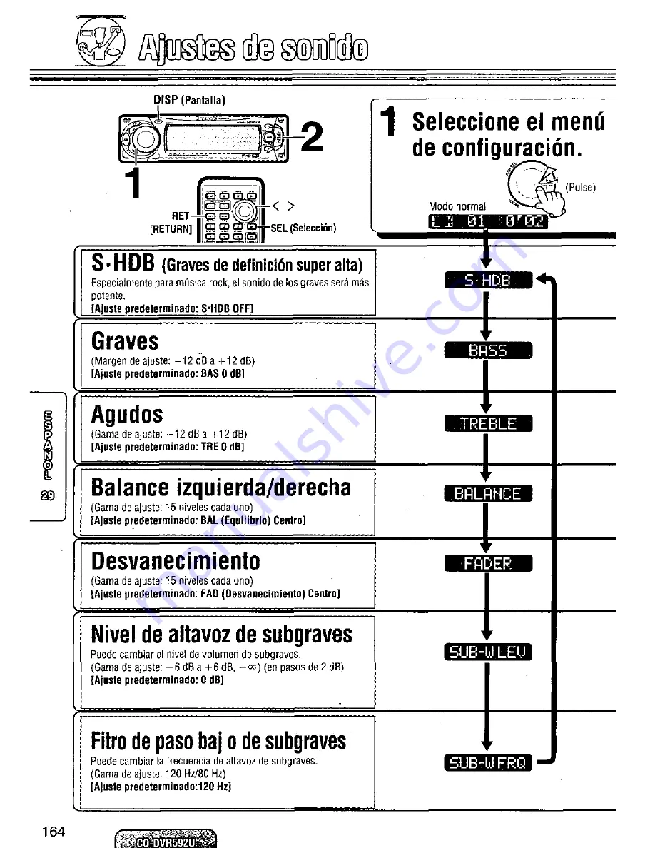 Panasonic CQDVR592 - CAR AUDIO Operating Instructions Manual Download Page 164