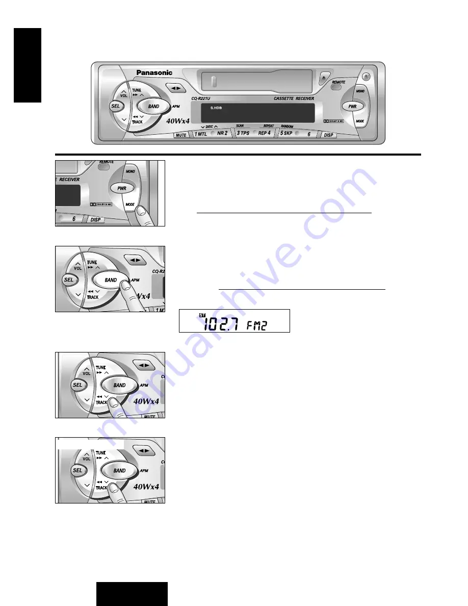 Panasonic CQR221U - AUTO RADIO/CASSETTE Скачать руководство пользователя страница 12