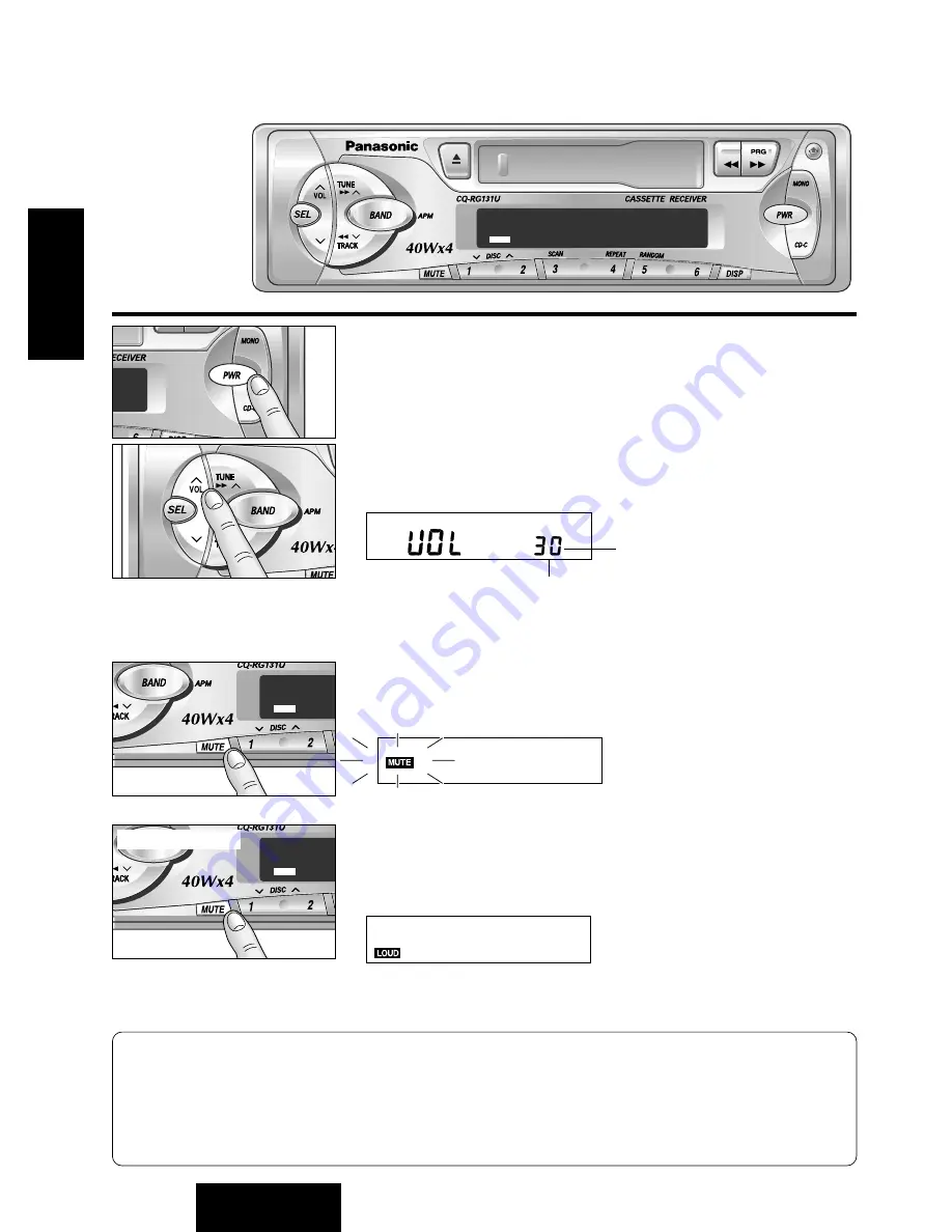 Panasonic CQRG131U - AUTO RADIO/CASSETTE Operating Instructions Manual Download Page 30