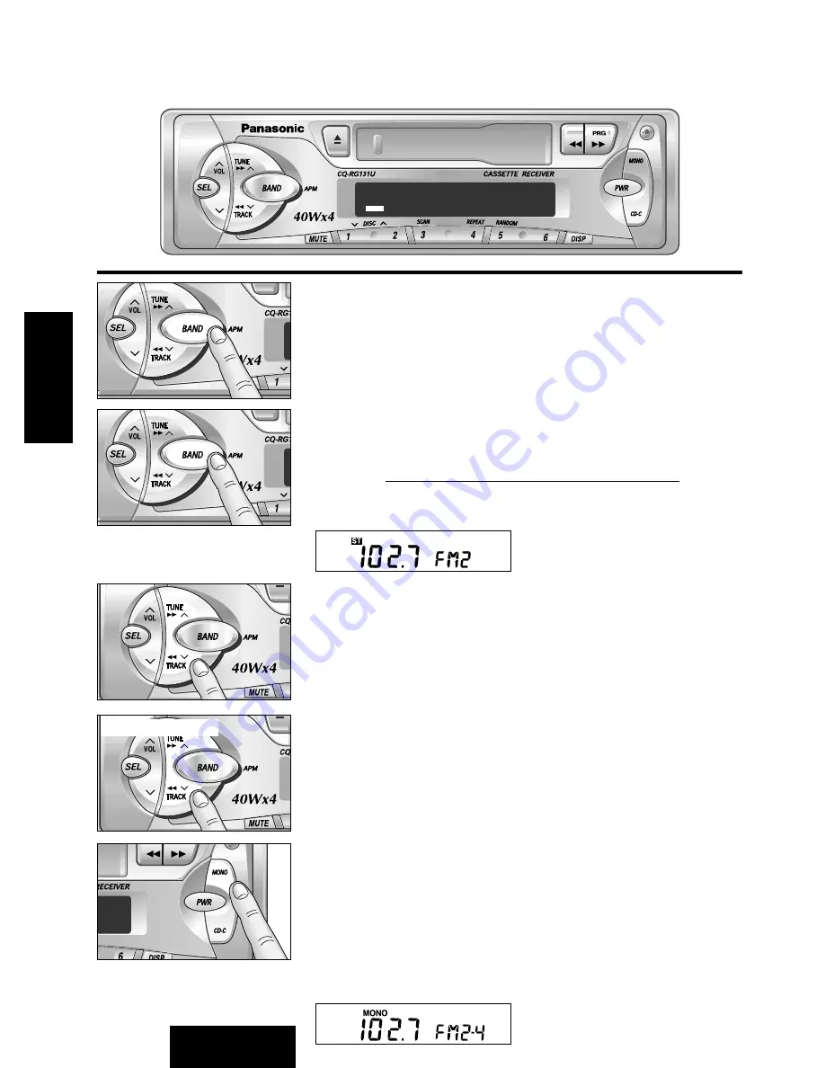 Panasonic CQRG131U - AUTO RADIO/CASSETTE Operating Instructions Manual Download Page 52