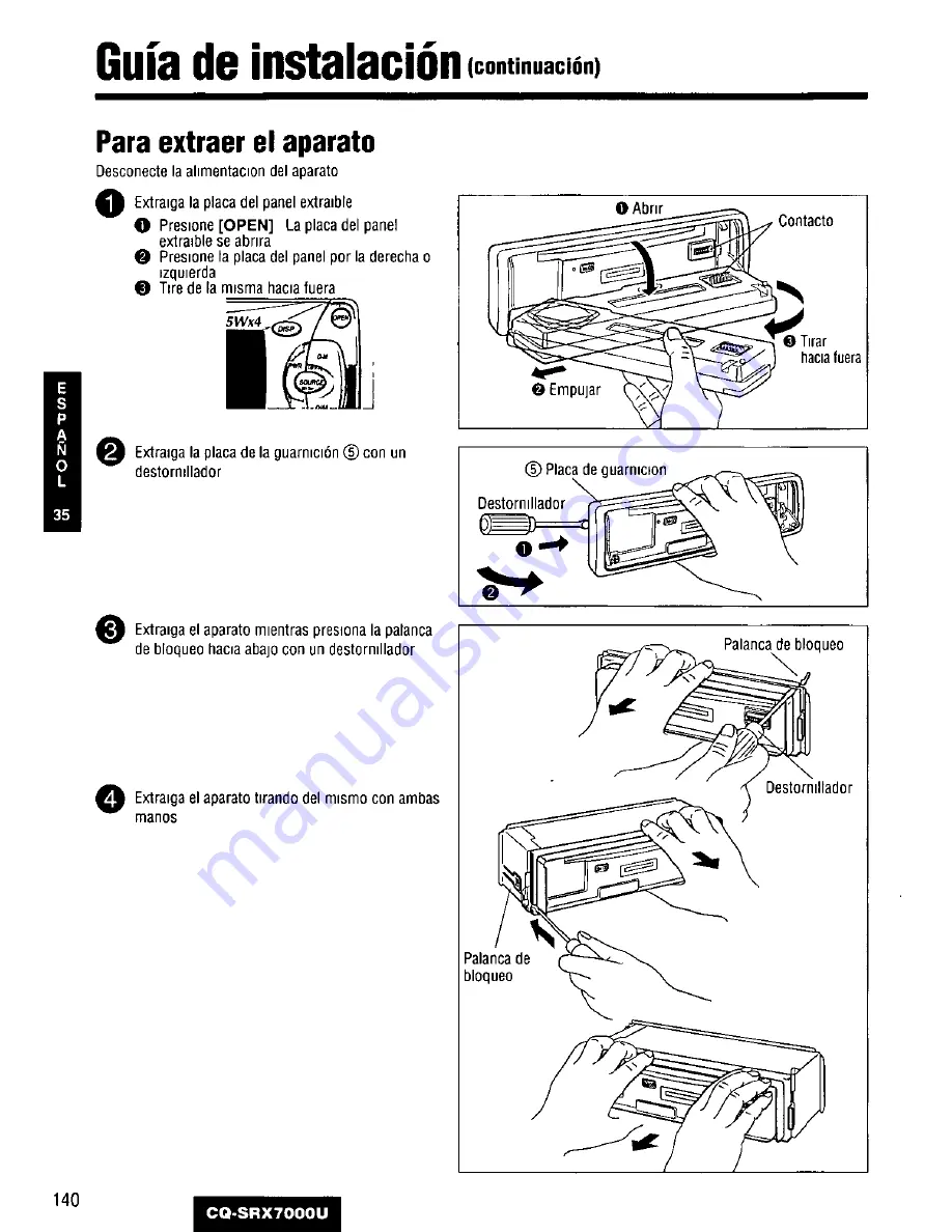 Panasonic CQSRX7000U - SD CAR AUDIO Operating Instructions Manual Download Page 140