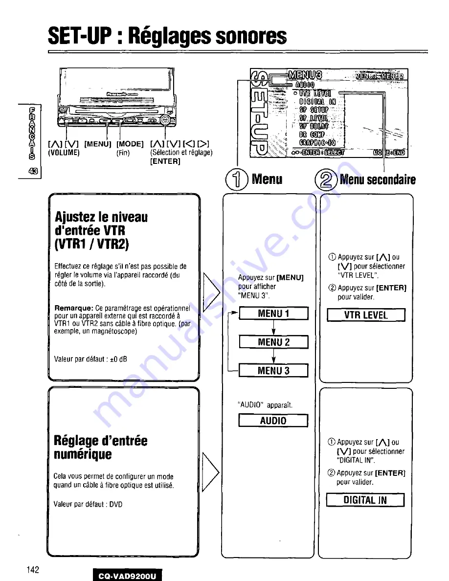 Panasonic CQVAD9200U - CAR A/V DVD NAV Operating Instructions Manual Download Page 142