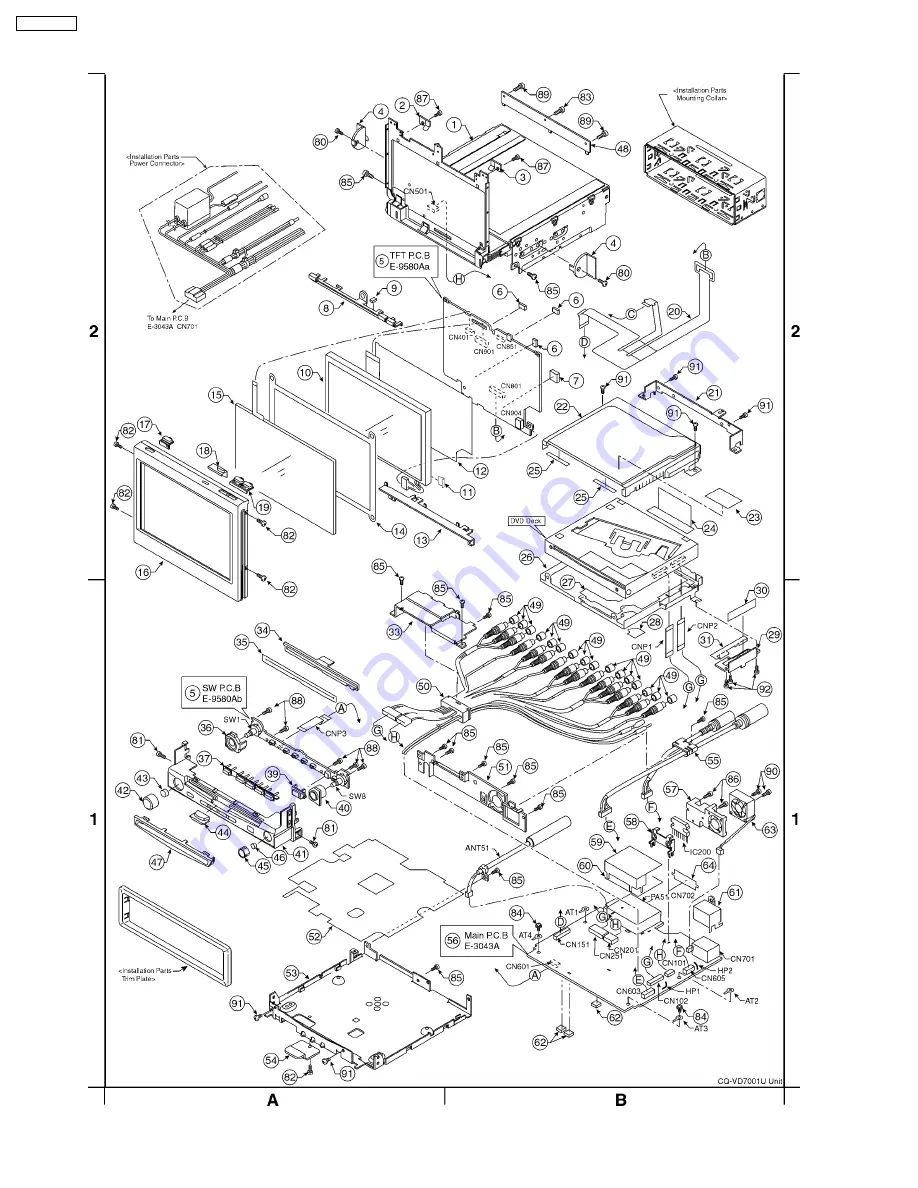 Panasonic CQVD7001U - CAR A/V DVD NAV Service Manual Download Page 34