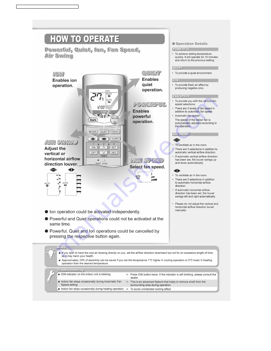 Panasonic CS-A18DKD Service Manual Download Page 38